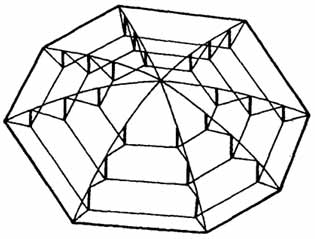 Рис. 2.51. Пространственная модель тросового купола