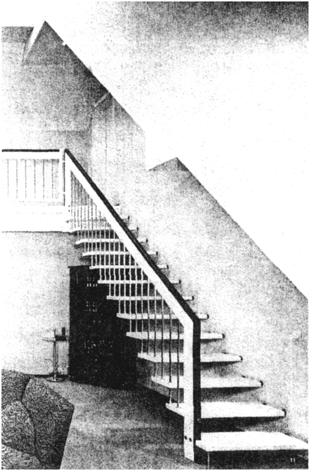 Рис. 42. Одномаршевая внутриквартирная лестница